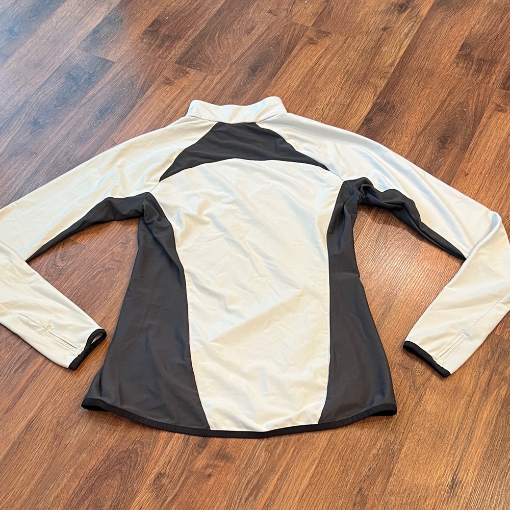 Second Skin - Women's Gray and Cream Quarter-Zip Hoodie - Picture 6 of 6